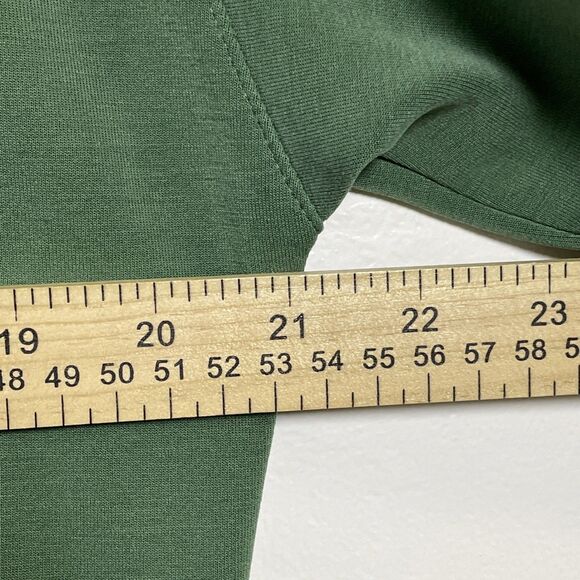 Athleta V-Neck Pullover Sweatshirt Women Green Long Sleeves Size Medium - Picture 8 of 9